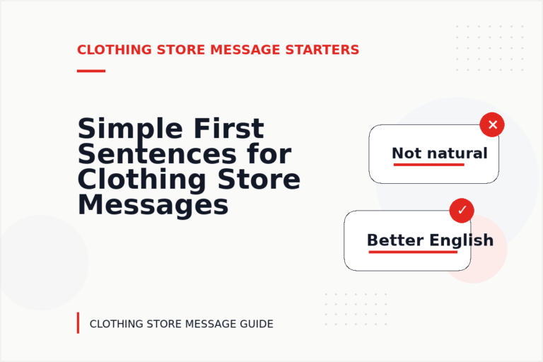 Simple First Sentences for Clothing Store Messages