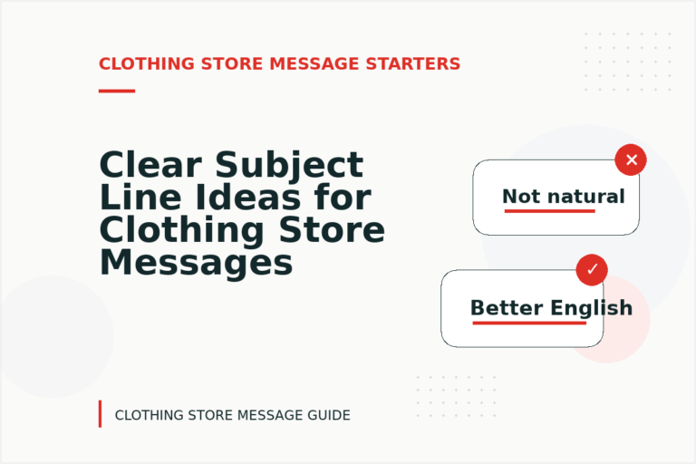Clear Subject Line Ideas for Clothing Store Messages