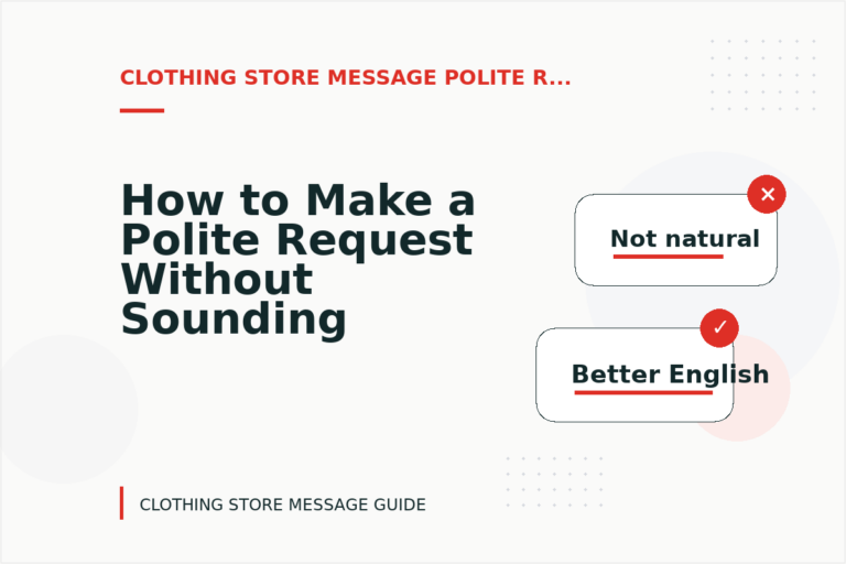 How to Make a Polite Request Without Sounding Demanding in Clothing Store Message English