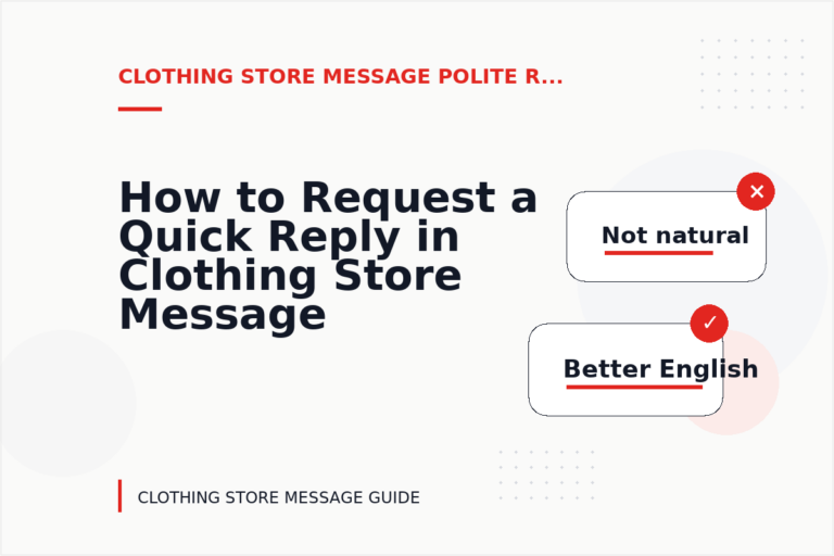 How to Request a Quick Reply in Clothing Store Message English