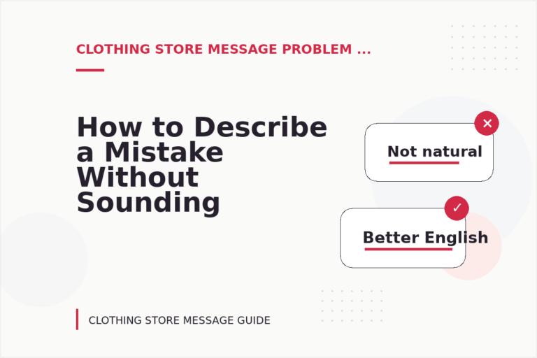 How to Describe a Mistake Without Sounding Rude in Clothing Store Message English