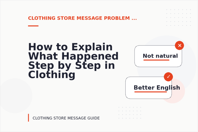 How to Explain What Happened Step by Step in Clothing Store Message English