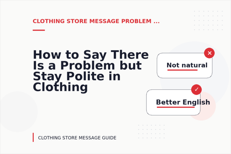How to Say There Is a Problem but Stay Polite in Clothing Store Message English