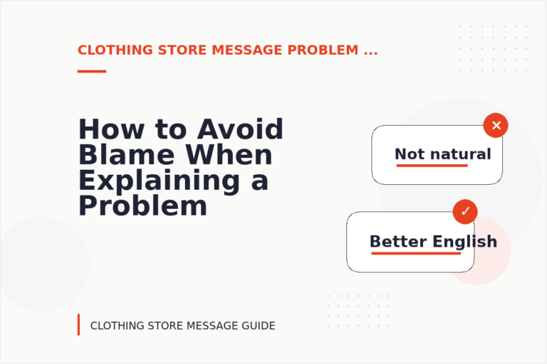 How to Avoid Blame When Explaining a Problem in Clothing Store Message English