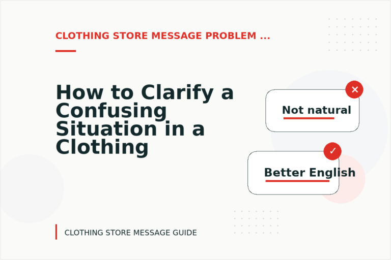 How to Clarify a Confusing Situation in a Clothing Store Message