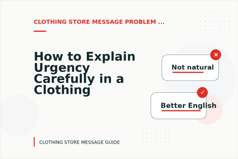 How to Explain Urgency Carefully in a Clothing Store Message How to Explain Urgency Carefully in a Clothing Store Message