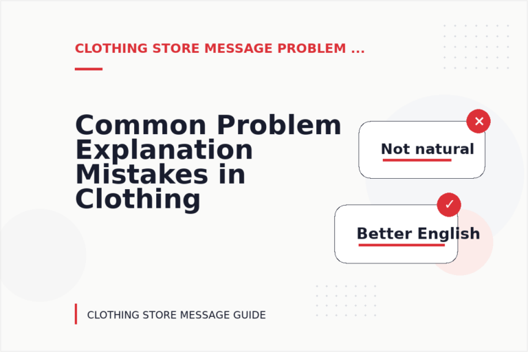 Common Problem Explanation Mistakes in Clothing Store Message English