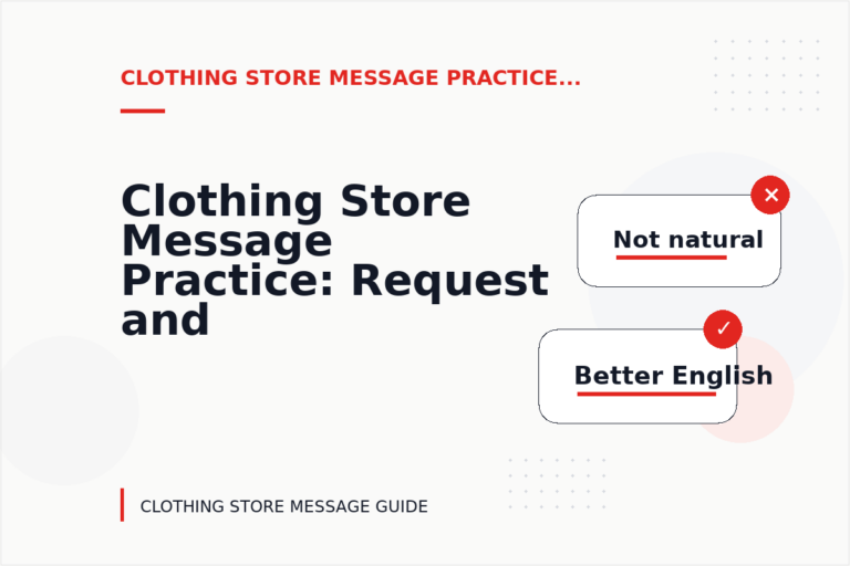Clothing Store Message Practice: Request and Reply Examples