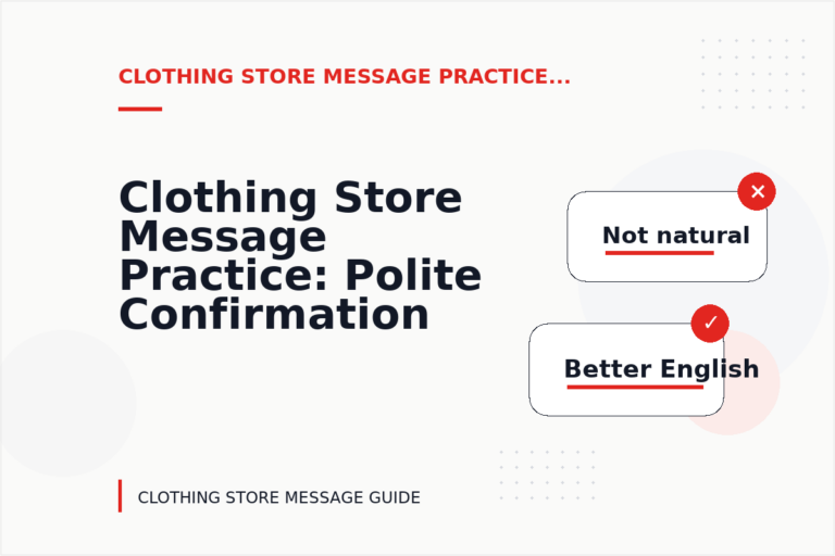 Clothing Store Message Practice: Polite Confirmation Examples