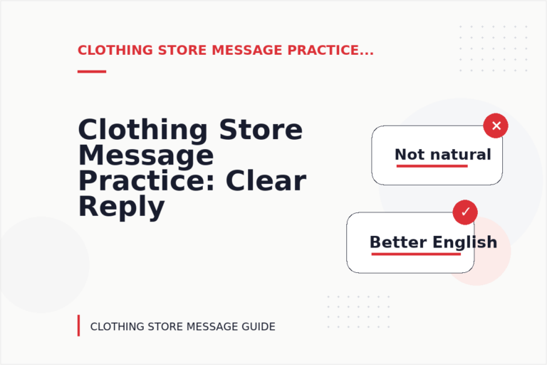 Clothing Store Message Practice: Clear Reply Patterns