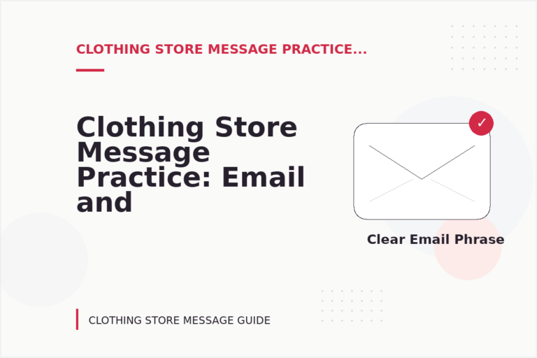 Clothing Store Message Practice: Email and Message Examples